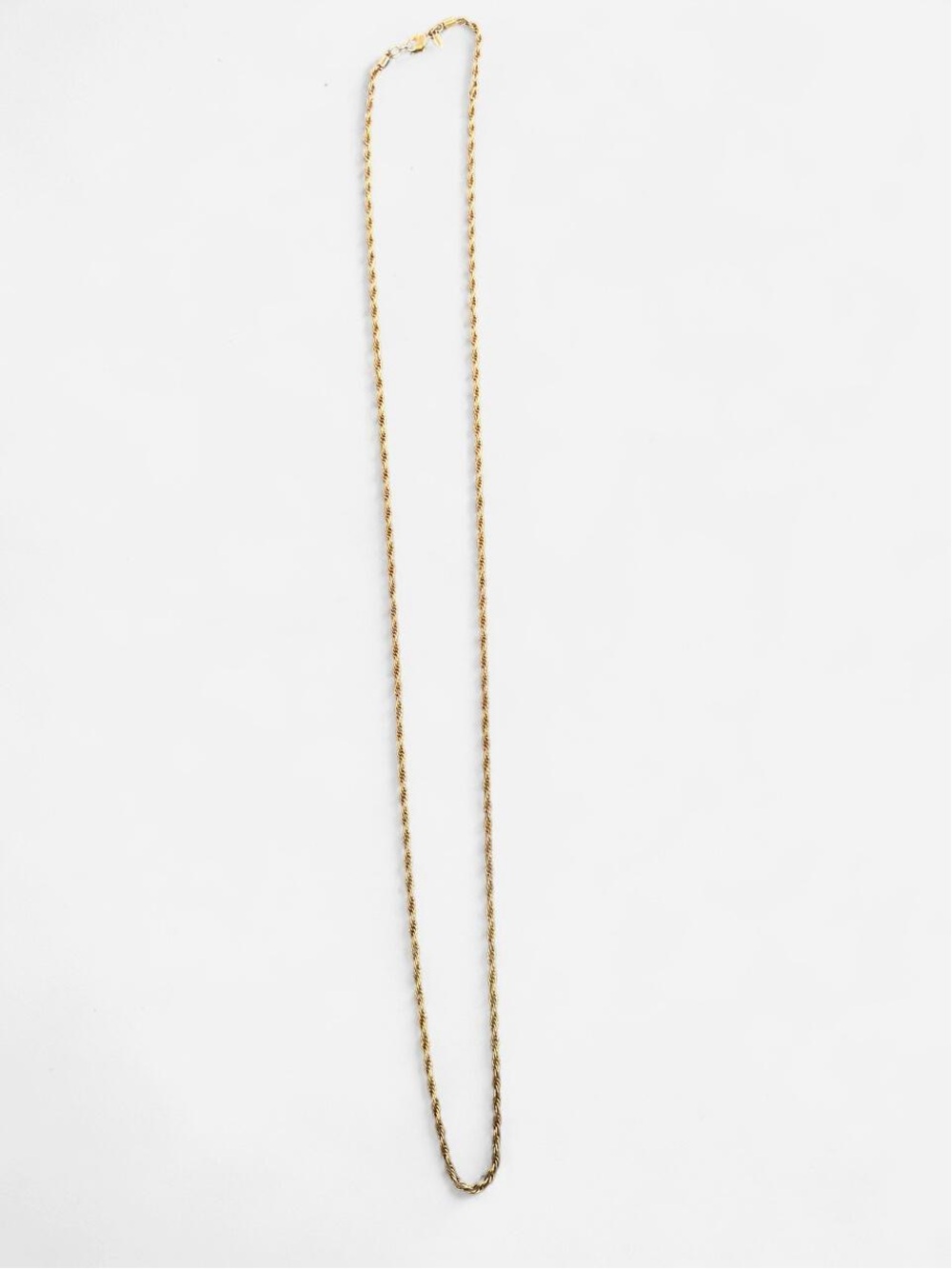 Vintage Monet Signed Gold Tone Long Twisted Rope Chain Necklace